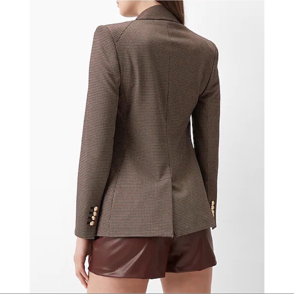 Express Brown Double-Breasted Blazer - image 2